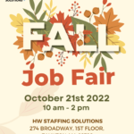 Fall Job Fair Flyer with Fall Leaves and Colors